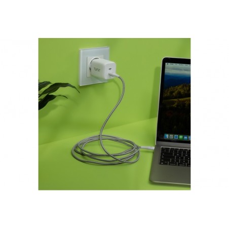 Cavo di ricarica e trasferimento Tunit USB-C / USB-C - 2m \\ 240W  - Titanio Bianco