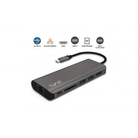 Hub USB-C 6 in 1 in alluminio con power delivery - Grigio siderale